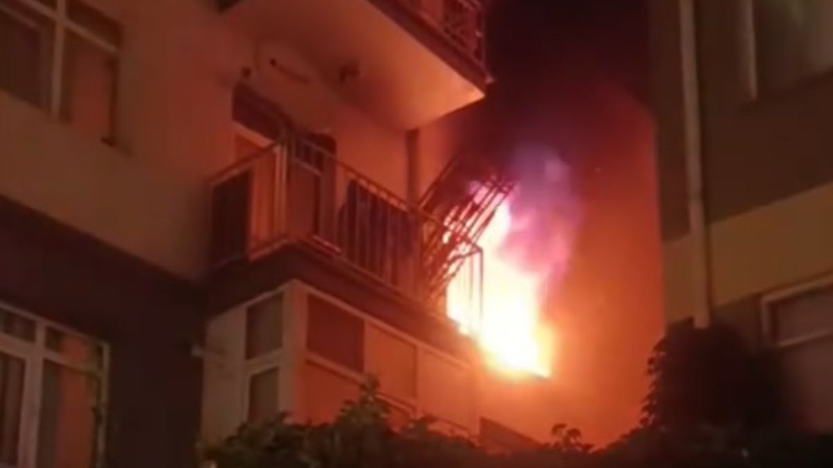 Ankara’da 7 katlı apartmanda yangın paniği