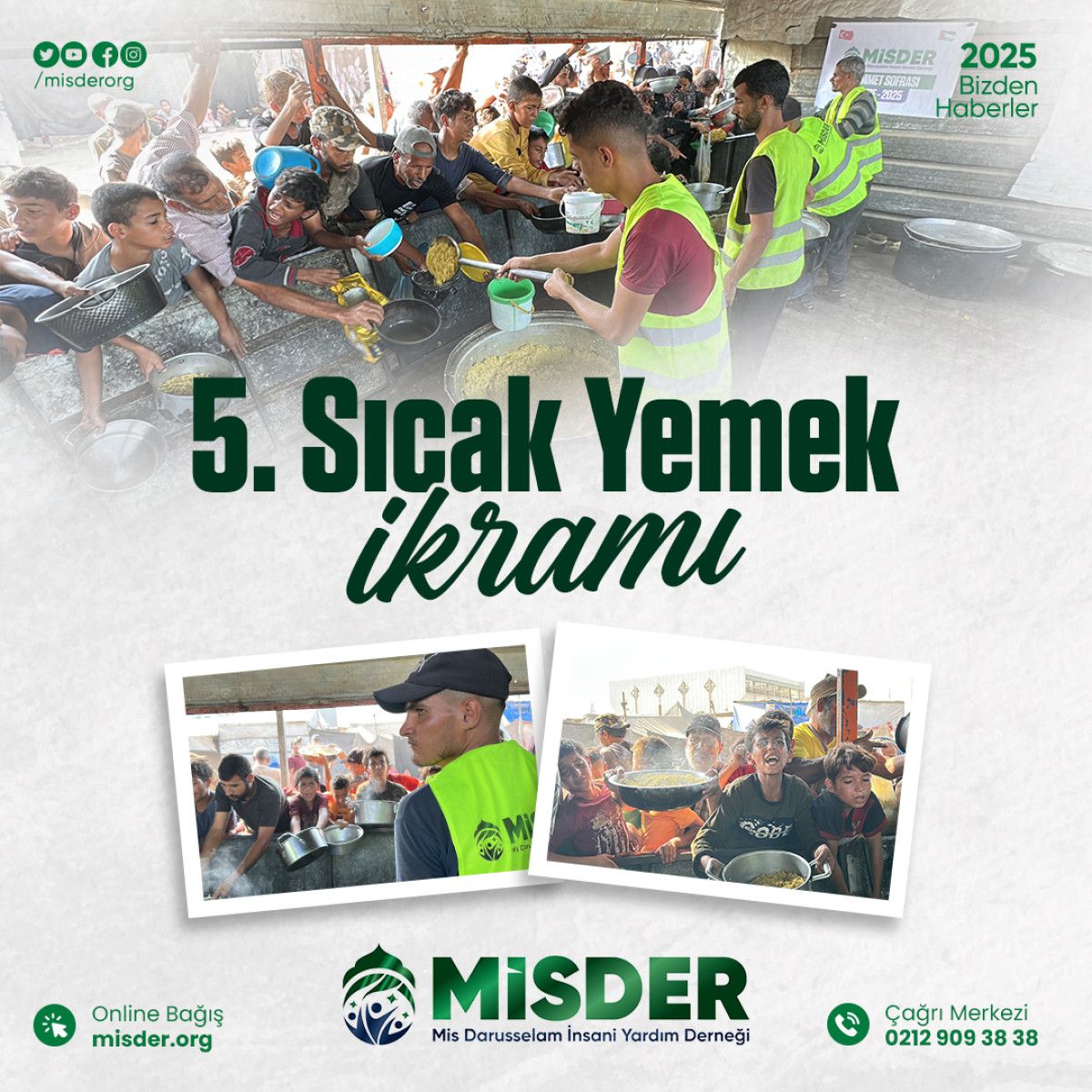 MİSDER, Gazze’de sıcak yemek dağıtımlarını sürdürüyor
