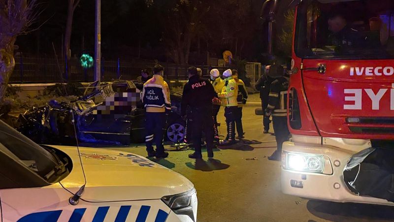 Kayseri’de kaldırıma çarpan otomobil 200 metre savruldu: 1 ölü