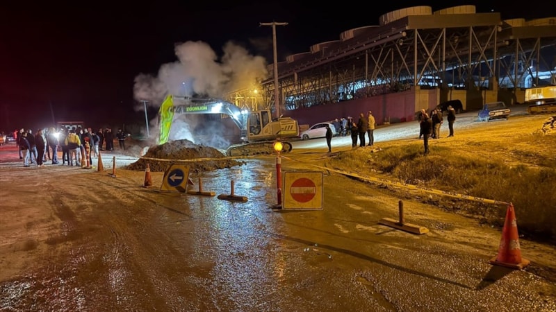 Aydın’da jeotermal boru hattında sızıntı yaşandı