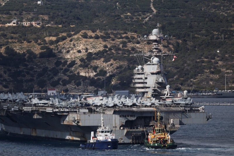 ABD’ye ait USS Gerald R. Ford uçak gemisi, Yunanistan’ın Girit Adası’na geldi