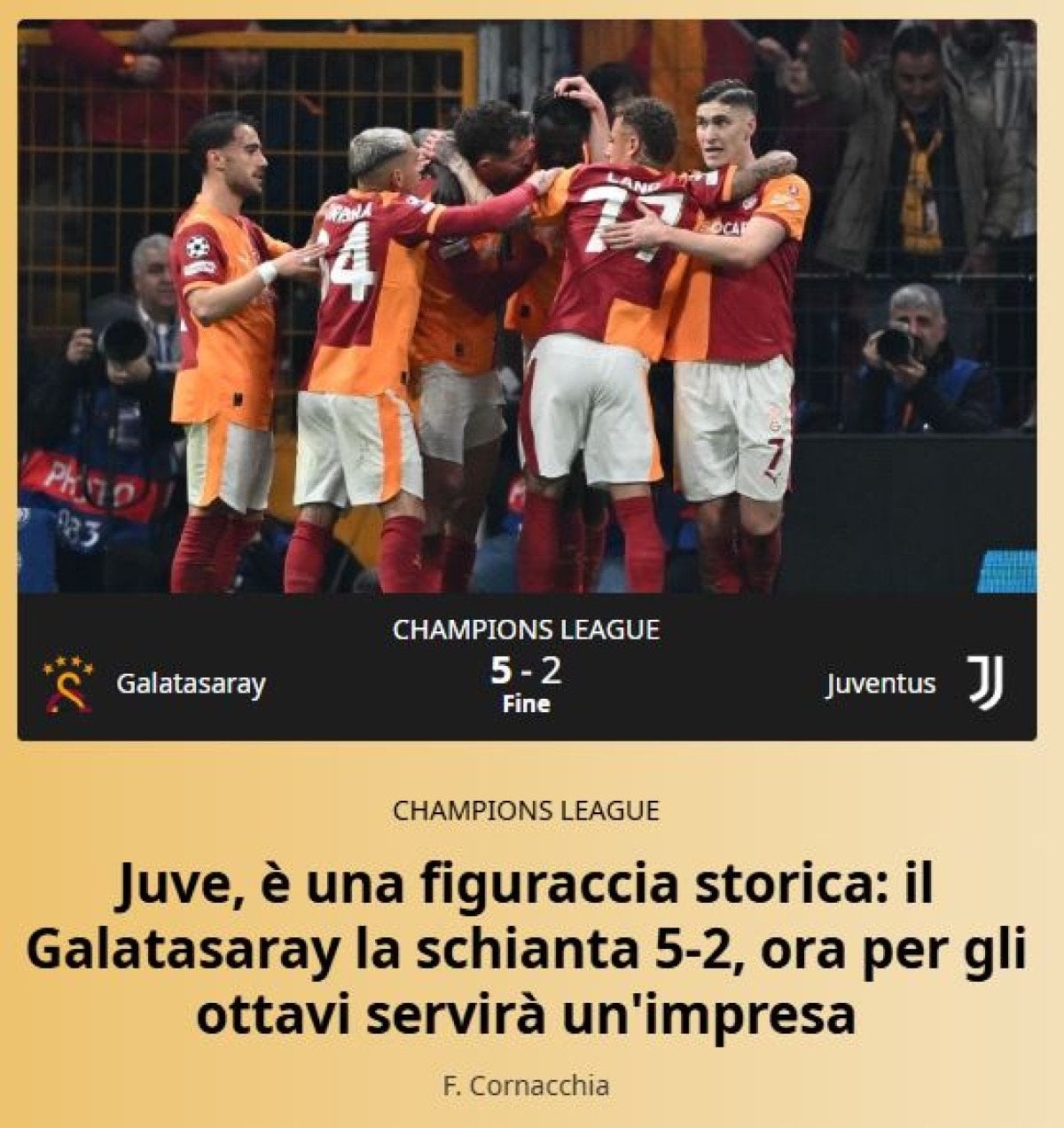 Galatasaray-Juventus maçı İtalyan basınında: Felaket, cehennem