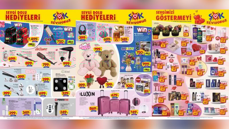 ŞOK’tan 14 Şubat’a hazırlık: Çeşit çeşit hediyeler geliyor
