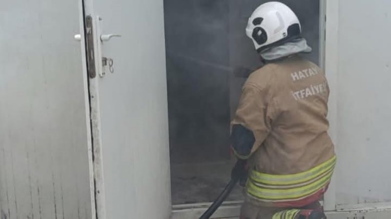 Hatay’da konteyner yangını